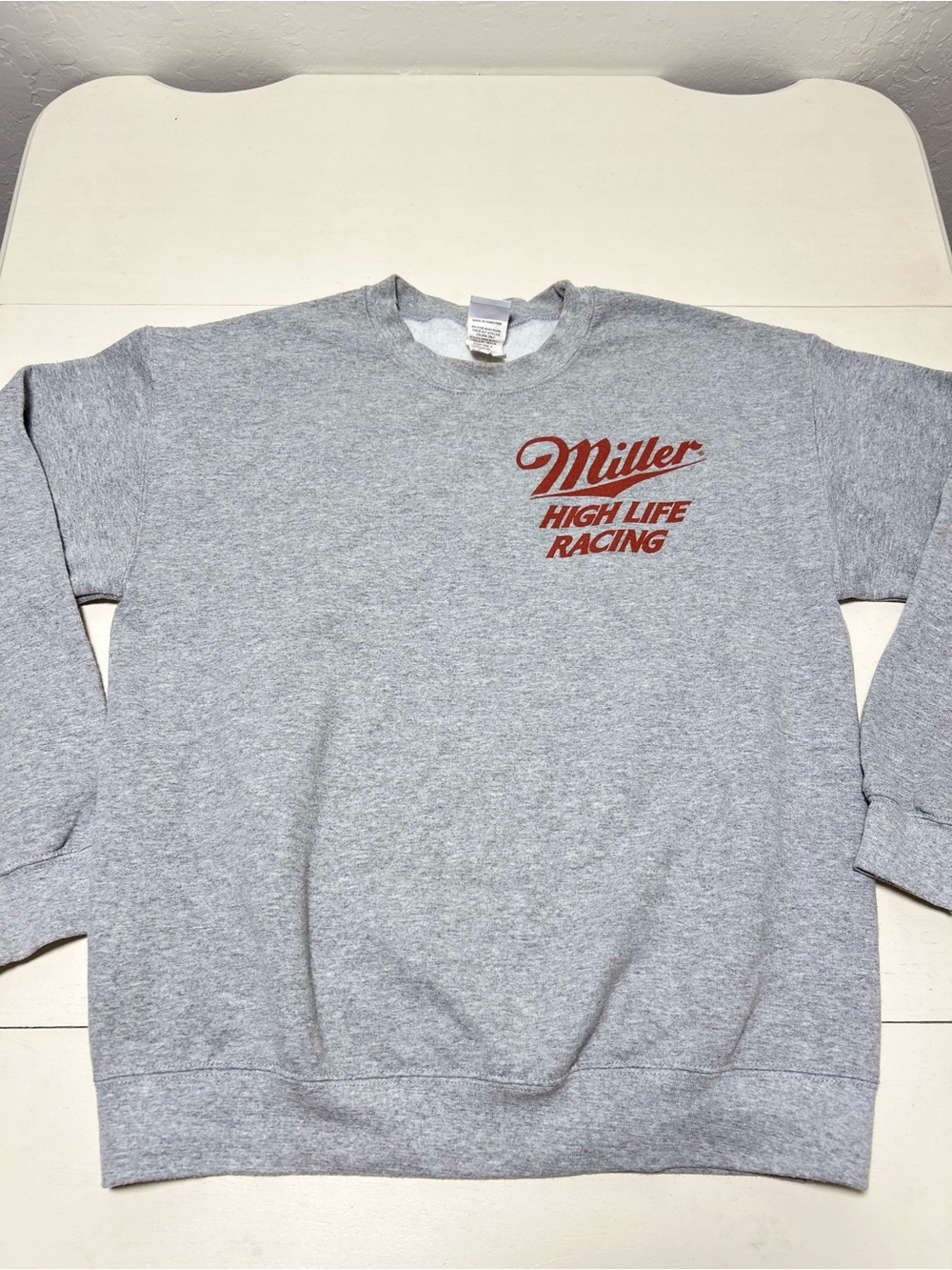 Junk Food Miller High Life Racing Unisex Small Gray Graphic Crewneck Sweatshirt